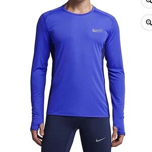 Nike Running Royal Blue Performance Long Sleeve Shirt Dri-Fit Size Small
